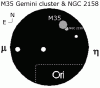      : Messier 35 Gemini cluster (NGC 2168) & NGC 2158 (Gemini) _ .GIF : 88 : 25.7  ID: 133409